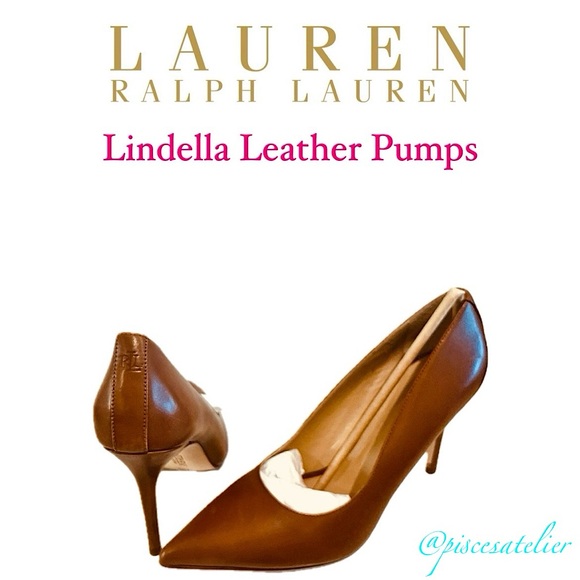 LAUREN Ralph Lauren Lindella Leather Pumps in Deep Saddle Tan, Women’s Size 7.5B - Picture 12 of 16